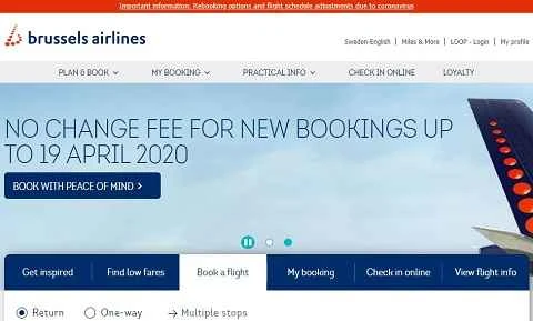 ブリュッセル航空（ベルギー）公式サイト BE