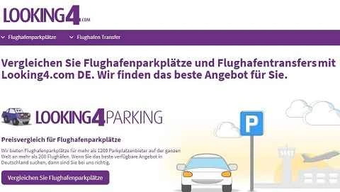 世界的な空港駐車場サービスプロバイダーであるLooking4Parking（ドイツ語のウェブサイト）