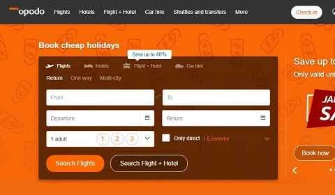 Opodo公式サイト、ヨーロッパのオンライン旅行サイト