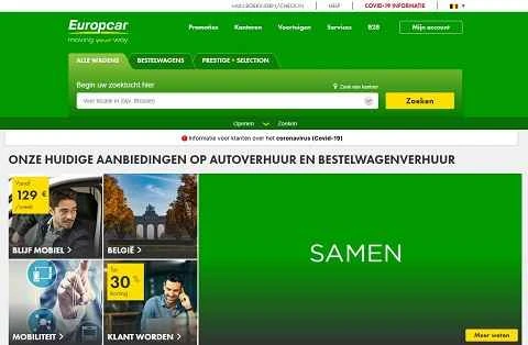 Europcar Belgium 公式ウェブサイト BE ヨーロッパレンタカーサービス
