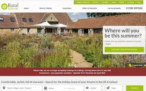Rural Retreatsの公式サイト、英国の高級別荘観光