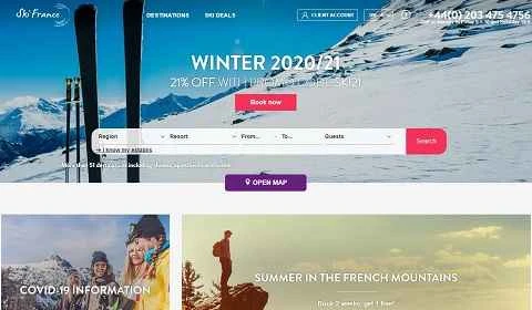 Ski France UK のウェブサイトでは、フランスでのスキー休暇のオンライン予約を提供しています。