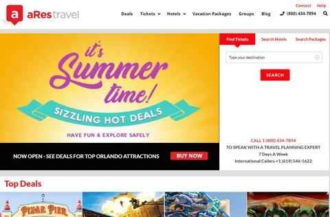 aRes Travel公式サイト、米国割引航空券ウェブサイト