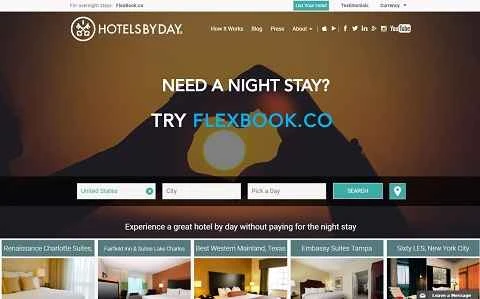 アメリカの短期賃貸O2Oプラットフォーム「Hotels By Day」公式サイト