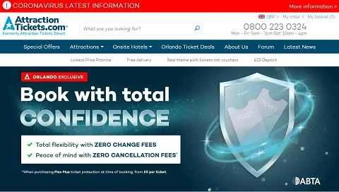 アトラクションチケットダイレクト - イギリスのアトラクションチケットウェブサイト