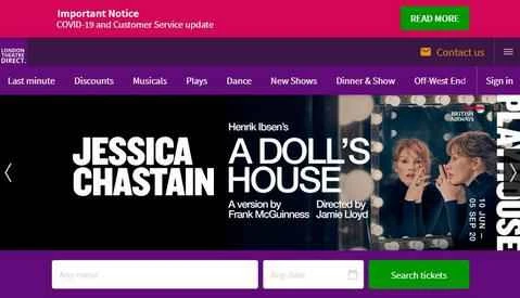 ロンドン・シアター・ダイレクト - イギリスの劇場のオンラインチケットの公式サイト