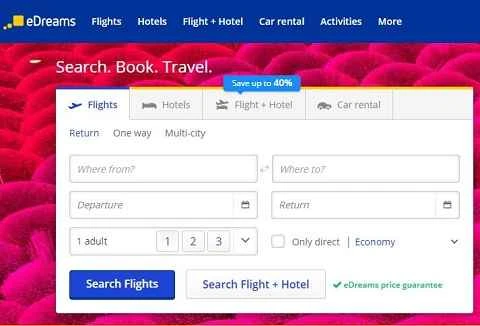 eDreams カナダ公式サイト、スペインオンライングローバル旅行予約ウェブサイト