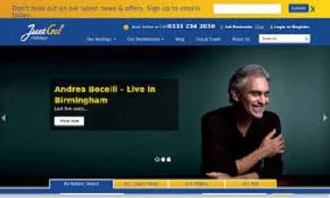 Just Go Holidays公式サイト、英国の休暇旅行ウェブサイト