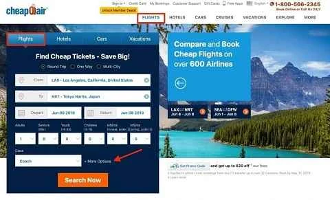 米国格安航空券・ホテルウェブサイト、CheapOair 公式サイト。