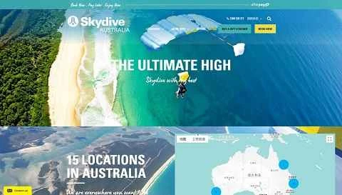 Skydive AU（オーストラリア）スカイダイビングウェブサイト