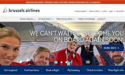 ブリュッセル航空ポーランド公式ウェブサイト